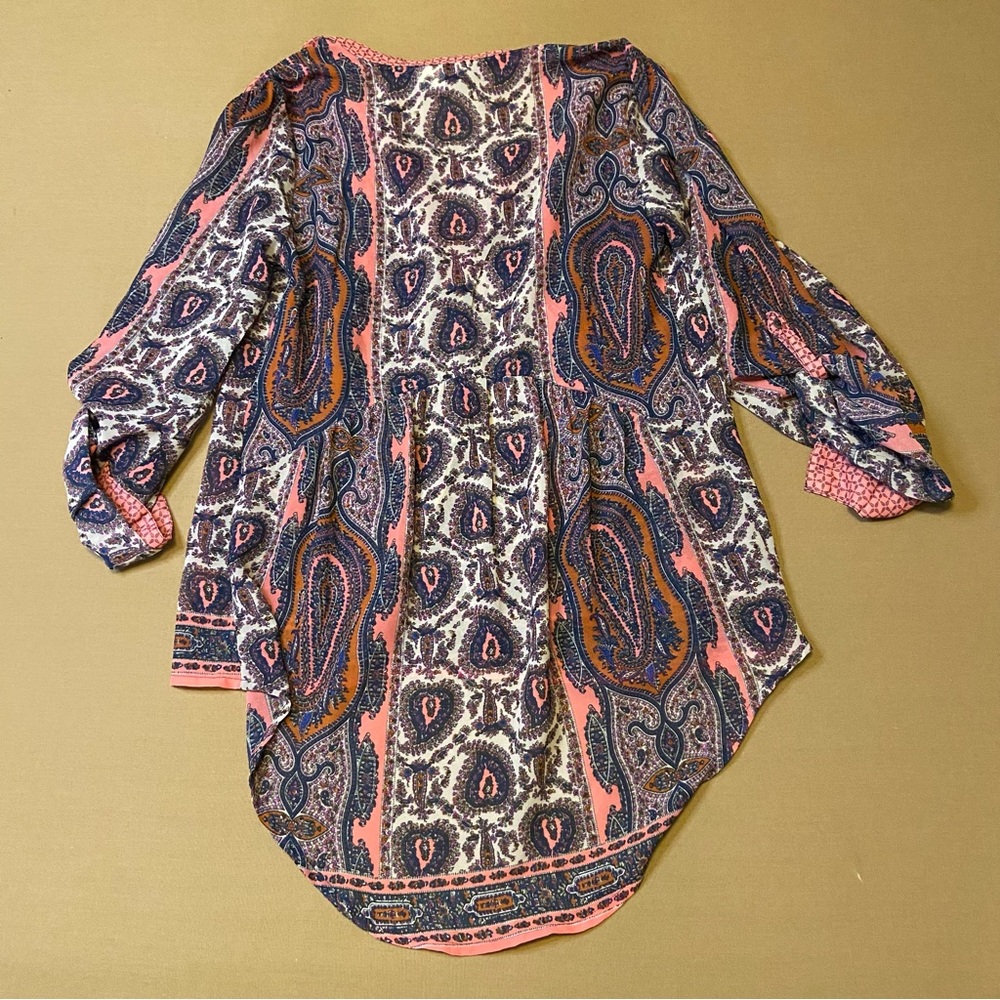 American Rag Pattern Peasant Top Tunic - Picture 2 of 5